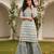 off white color embroidered pure cotton styles kurta sharara with dupatta