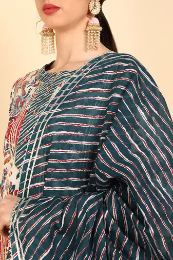 white color printed pure cotton styles kurta sharara with dupatta