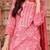 pink color printed pure cotton styles kurta trouser with dupatta