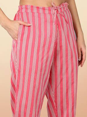 pink color printed pure cotton styles kurta trouser with dupatta 5