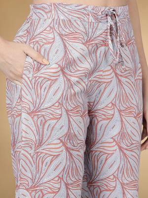 yellow color printed pure cotton styles kurta palazzo with dupatta 5