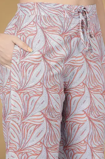 yellow color printed pure cotton styles kurta palazzo with dupatta