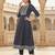 navy blue color embroidered rayon styles kurta trouser with dupatta