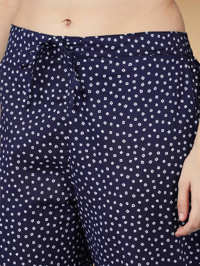 navy blue color embroidered rayon styles kurta trouser with dupatta