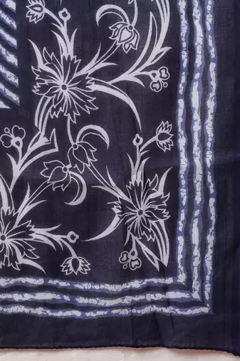navy blue color embroidered rayon styles kurta trouser with dupatta