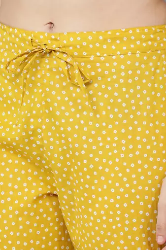 yellow color embroidered rayon styles kurta trouser with dupatta