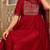 burgundy color embroidered silk blend styles kurta trouser with dupatta