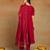 burgundy color embroidered silk blend styles kurta trouser with dupatta