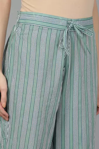 green color printed pure cotton styles kurta trouser with dupatta
