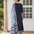 blue color embroidered pure cotton styles kurta trouser with dupatta