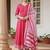 pink color embroidered pure cotton styles kurta trouser with dupatta