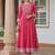 pink color embroidered pure cotton styles kurta trouser with dupatta