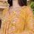 yellow color printed rayon styles kurta palazzo with dupatta