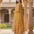 yellow color printed rayon styles kurta palazzo with dupatta