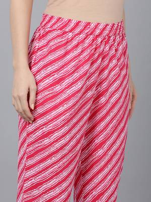 pink color embroidered pure cotton styles kurta trouser with dupatta 5