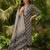 black color printed rayon styles kurta trouser with dupatta