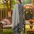 black color printed rayon styles kurta trouser with dupatta