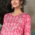 pink color yoke design pure cotton styles kurta trouser with dupatta