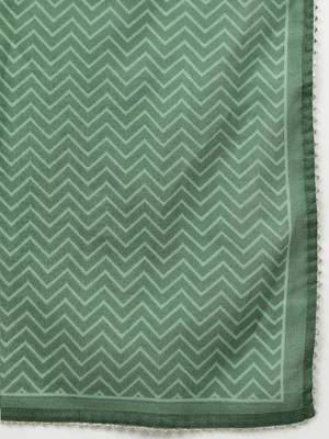 green color printed pure cotton styles kurta trouser with dupatta 5