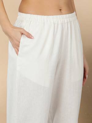white color embroidered pure cotton styles kurta trouser with dupatta 3