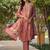 maroon color printed silk blend styles kurta trouser with dupatta