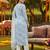 blue color printed rayon blend styles kurta trouser with dupatta