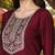 Embroidered Kurta Set in Wine Maroon