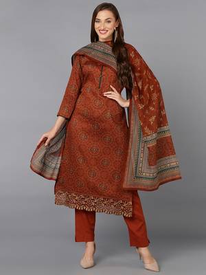 Rust Orange Salwar Suit Set for Casual Days 1