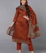 Rust Orange Salwar Suit Set for Casual Days