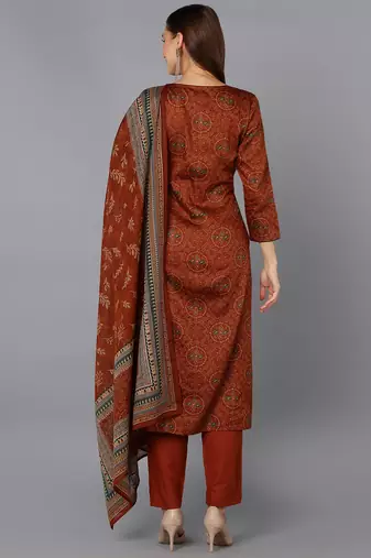 Rust Orange Salwar Suit Set for Casual Days