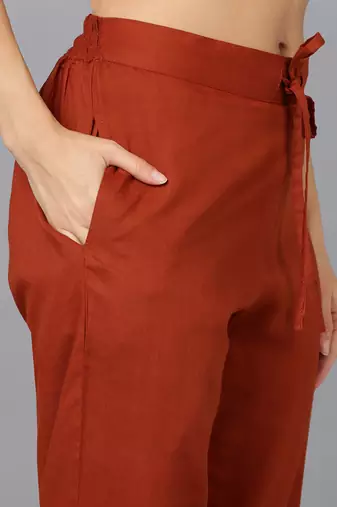 Rust Orange Salwar Suit Set for Casual Days