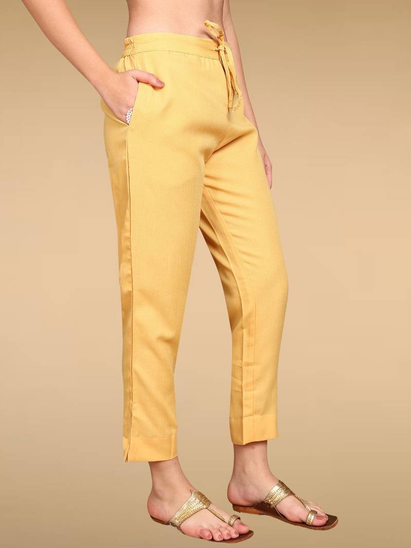 yellow color printed silk blend styles kurta trouser with dupatta