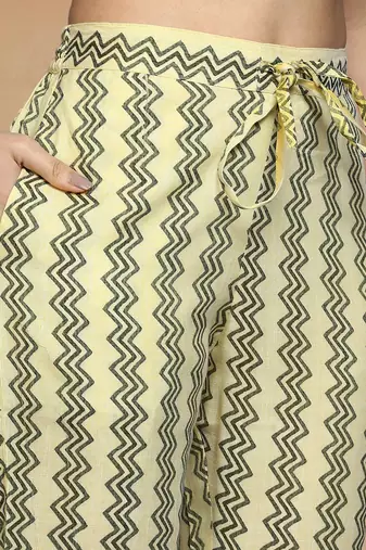 yellow color embroidered silk blend styles kurta trouser with dupatta