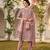 pink color printed silk blend styles kurta trouser with dupatta
