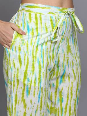 green color embroidered pure cotton styles kurta trouser with dupatta 5