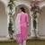 pink color embroidered pure cotton styles kurta trouser with dupatta