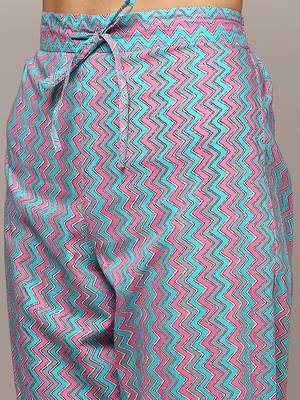 grey color printed pure cotton styles kurta trouser with dupatta 4