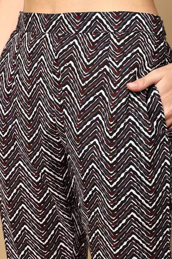 charcoal color embroidered pure cotton styles kurta trouser with dupatta