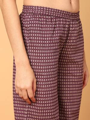 magenta color printed pure cotton styles kurta salwar with dupatta 5
