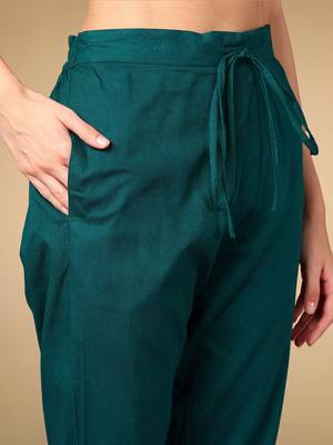 navy blue color yoke design viscose rayon styles kurta trouser with dupatta 5