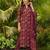 maroon color printed rayon blend styles kurta trouser with dupatta