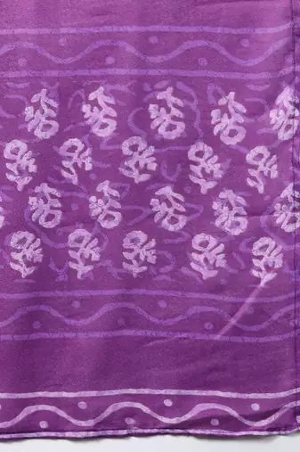 violet color printed rayon blend styles kurta trouser with dupatta