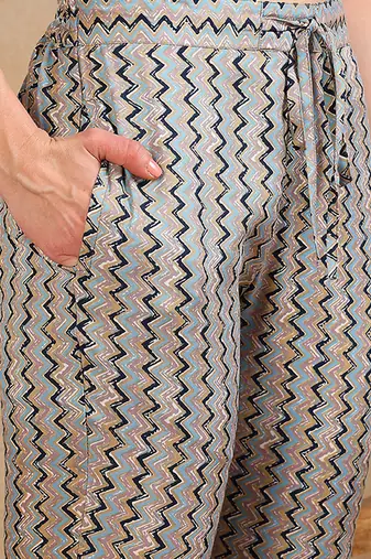 blue color printed rayon blend styles kurta trouser with dupatta