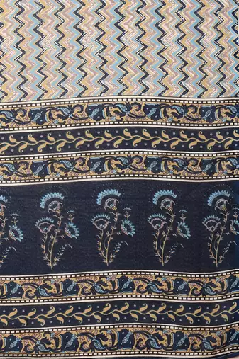 blue color printed rayon blend styles kurta trouser with dupatta