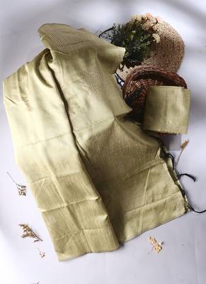 green jute cotton Saree with  blouse 4