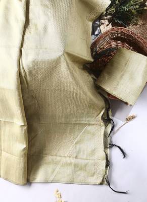 green jute cotton Saree with  blouse 5