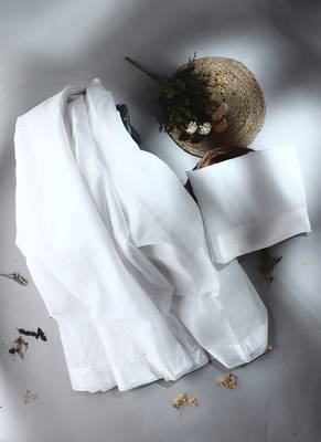 white chanderi Saree with  blouse 4