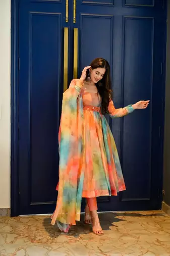 Organza churidar dress set