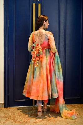 Organza churidar dress set 3