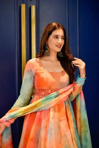Organza churidar dress set